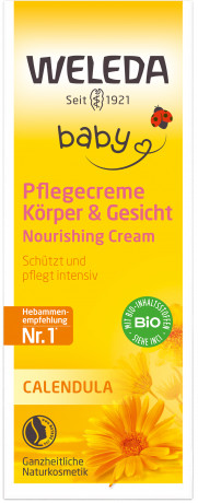 WELEDA Baby CALENDULA Pflegecreme Koerper & Gesicht, 30 ml, Детский питательный крем Calendula для сухих участков лица и тела, 30 мл