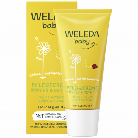 WELEDA Baby CALENDULA Pflegecreme Koerper & Gesicht, 30 ml, Детский питательный крем Calendula для сухих участков лица и тела, 30 мл