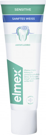 elmex Sensitive Sanftes Weiss Zahnpasta, 75 ml, Зубная паста Sensitive Sanftes Weiss для чувствительных зубов и мягкого удаления окрашиваний, 75 мл