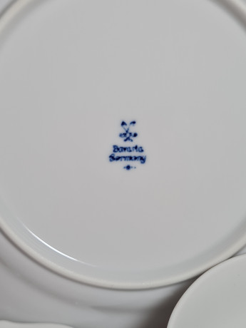 Чайное трио винтажное Bavaria, бело-красный декор, фарфор, Германия, 1960-70гг.