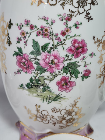 Сервиз кофейный винтажный Im Stil Limoges на 6 персон, чайник и кофейные пары (6 шт.), фарфор, Германия, 1960-70гг.