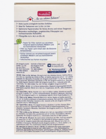 Profissimo Teefilter, 100 St Чайные фильтры Gr.3, 100 шт