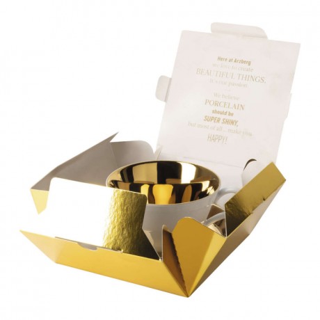 Arzberg Arzberg Tric Sunshine - Gold titanisiert Cafe au lait Obertasse 0,35 L mit  Untertasse 15 cm Arzberg Tric Sunshine - Чашка для кофе с молоком 0,35 л с блюдцем 15 см, титанированная золотом