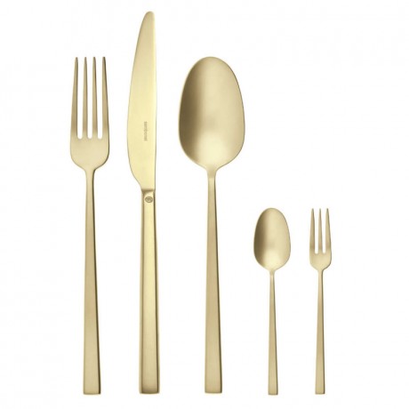 Sambonet Sambonet Rock Antique - Edelstahl / PVD champagnerfarben Besteckset 60-tlg. Sambonet Rock Antique - набор столовых приборов из нержавеющей стали / PVD цвета шампанского, 60 предм.