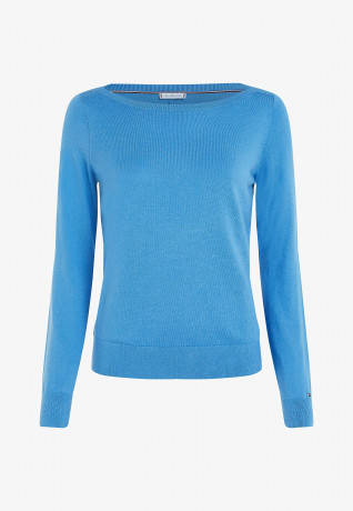 Tommy Hilfiger BOAT NECK Jumper iconic blue ЛОДОЧКА джемперы знаковый синий