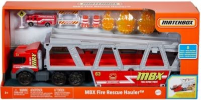 Mattel Matchbox Construction Hauler mit 1 Feuerwehrfahrzeug und 8 Zubehorteilen Самосвал для строительства спичечных коробков с 1 пожарной машиной и 8 аксессуарами