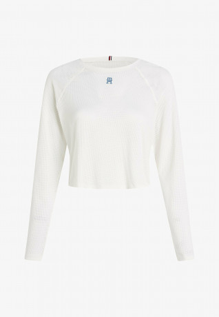 Tommy Hilfiger SEAMLESS MONOGRAM Long sleeved top weathered white SEAMLESS MONOGRAM Топ с длинными рукавами выветрившийся белый