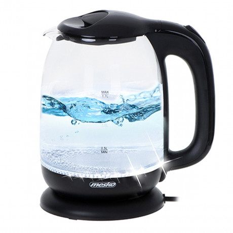 Mesko Mesko Wasserkocher MS 1302b Glas-Wasserkocher, schwarz 1,7 Liter, 2200 W Чайник Mesko MS 1302b стеклянный чайник, черный 1,7 л, 2200 Вт