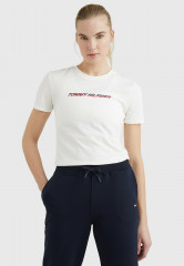 Tommy Hilfiger Print T-shirt ecru футболка с принтом экрю