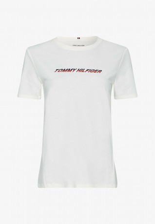 Tommy Hilfiger Print T-shirt ecru футболка с принтом экрю