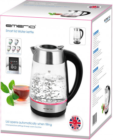 Emerio Emerio Wasserkocher Wasserkocher, Uberhitzungsschutz und Trockenkochschutz  Чайник Emerio, защита от перегрева и защита от выкипания.