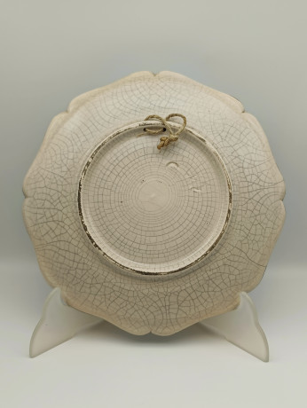 Тарелка декоративная винтажная Im Stil Majolika Karlsruhe "Замок Вадуц", керамика, 21.5 см, Германия, 1970-80гг.