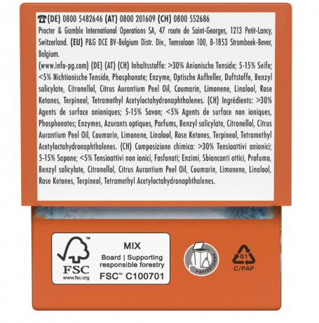 Lenor Orangenblute & Pfirsich Universal Waschmittel pods, Капсулы для стирки с роматом Цветущего дерева апельсина и персика, 15 загрузок