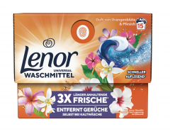 Lenor Orangenblute & Pfirsich Universal Waschmittel pods, Капсулы для стирки с роматом Цветущего дерева апельсина и персика, 15 загрузок