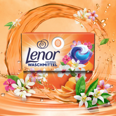 Lenor Orangenblute & Pfirsich Universal Waschmittel pods, Капсулы для стирки с роматом Цветущего дерева апельсина и персика, 15 загрузок