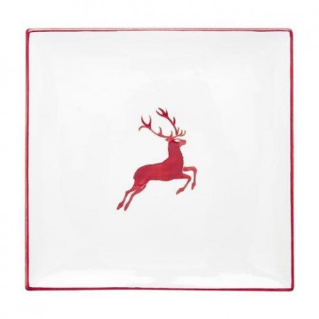 Gmundner Keramik Gmundner Keramik Rubinroter Hirsch Platzteller eckig 31x31x2,8 cm Gmundner Ceramics Ruby Red Deer квадратная подложка 31x31x2,8 см