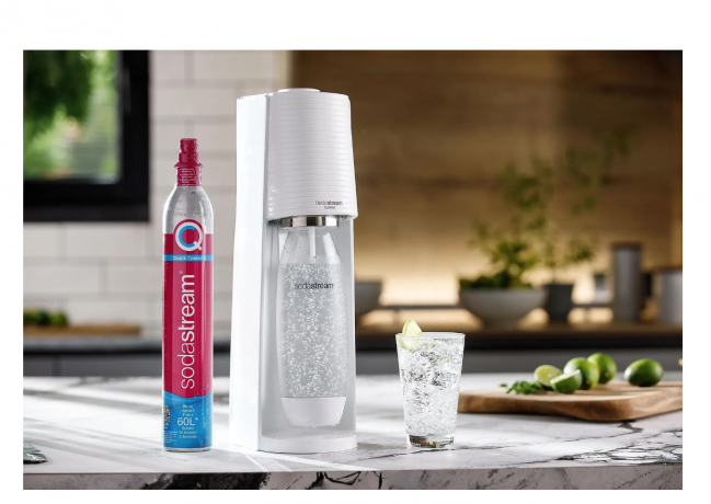 SodaStream Terra Standart Pack White, Аппарат для газирования воды белый (Германия), 1 л, с CO баллоном Quick Connect и бутылкой, сифон для газировки, белый
