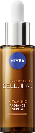 NIVEA Cellular Expert Filler Vitamin C Radiance Serum, 30 ml, Нивеа Сыворотка для лица, витамин C и E, сияние и антиоксидантная защита, 30 мл