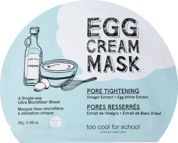 too cool for school EGG Cream  Pore Tightening TuchMaske Маска для лица, 1 шт.