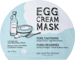 too cool for school EGG Cream  Pore Tightening TuchMaske Маска для лица, 1 шт.