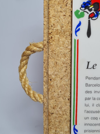 Панно винтажное Gallo Portugal, керамика в деревянной рамке "Символ Португалии", 25 x 20 x 2 см, Португалия, 1960-70гг.