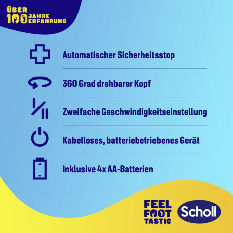 SCHOLL Hornhautentferner elektrisch, 1 St, Шолль Электрическая роликовая пилка для стоп, 1 шт