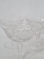 Бокалы для шампанского винтажные Im Stil Walther Glas с узором, стекло, 12 см, 5 шт., Германия, 1960-70гг.