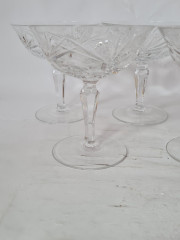 Бокалы для шампанского винтажные Im Stil Walther Glas с узором, стекло, 12 см, 5 шт., Германия, 1960-70гг.