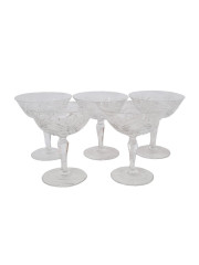 Бокалы для шампанского винтажные Im Stil Walther Glas с узором, стекло, 12 см, 5 шт., Германия, 1960-70гг.