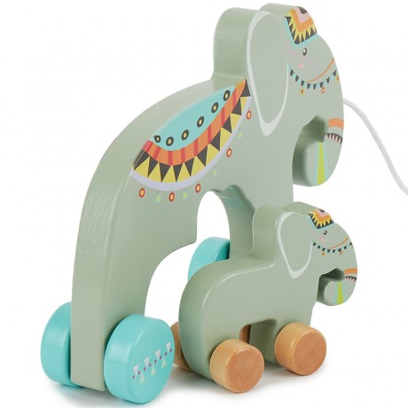 bieco Nachziehspielzeug Holz Elefant Kinder Nachziehtier Holzspielzeug ab 1J. Ziehtier Nachziehspielzeug Мягкая игрушка деревянный слон Детская развивающая игрушка от 1 года. Потяните за игрушку