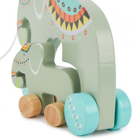 bieco Nachziehspielzeug Holz Elefant Kinder Nachziehtier Holzspielzeug ab 1J. Ziehtier Nachziehspielzeug Мягкая игрушка деревянный слон Детская развивающая игрушка от 1 года. Потяните за игрушку