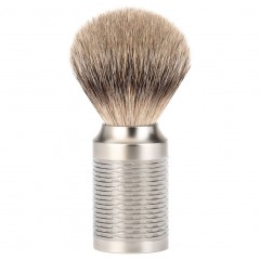 Muhle Rocca Rasierpinsel Silberspitz, Griff Edelstahl  Помазок Rocca с серебряным наконечником, ручка из нержавеющей стали