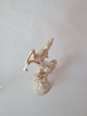 Керамическая статуэтка &quot;Лошадь&quot;, белая перламутровая, 26см х 22,5см, Германия, 1970-80гг.