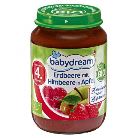 babydream Bio Erdbeere mit Himbeere in Apfel 190 г