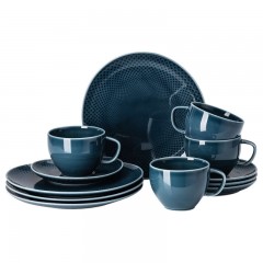 Rosenthal Rosenthal Junto Ocean Blue - Porzellan Set 12-tlg. fur 4 Personen mit Kombitasse Rosenthal Junto Ocean Blue - Фарфоровый набор 12 предм. на 4 персоны с комбинированной чашкой