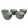 Набор чаш винтажных в традиционном японском стиле, 5 шт., фарфор, 8 см, Япония, 1970-80гг.