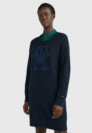 Tommy Hilfiger RELAXED FIT MONOGRAM Jumper dress desert sky RELAXED FIT MONOGRAM Платье-джемпер небо пустыни