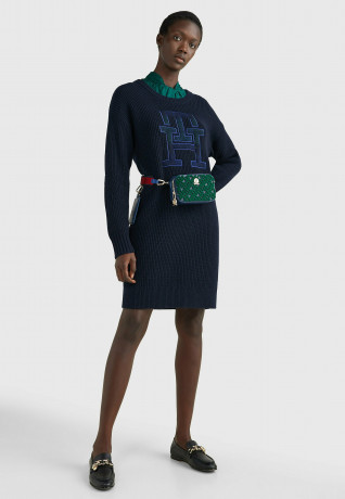 Tommy Hilfiger RELAXED FIT MONOGRAM Jumper dress desert sky RELAXED FIT MONOGRAM Платье-джемпер небо пустыни