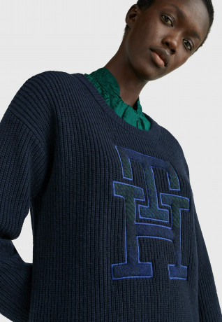 Tommy Hilfiger RELAXED FIT MONOGRAM Jumper dress desert sky RELAXED FIT MONOGRAM Платье-джемпер небо пустыни