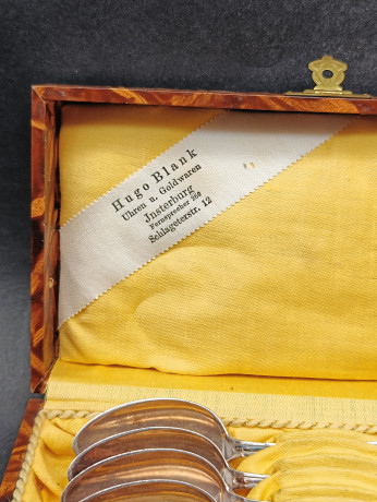 Набор столовых приборов Hugo Blank, в заводской коробке, ложка - 6 шт., 17.5 х 9.5 см, Германия, 1970-80гг.