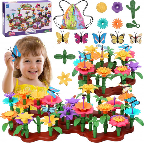 Cyiecw 224 Pieces Flower Garden, Набор из 224 элементов для цветочного сада, с сумкой для хранения