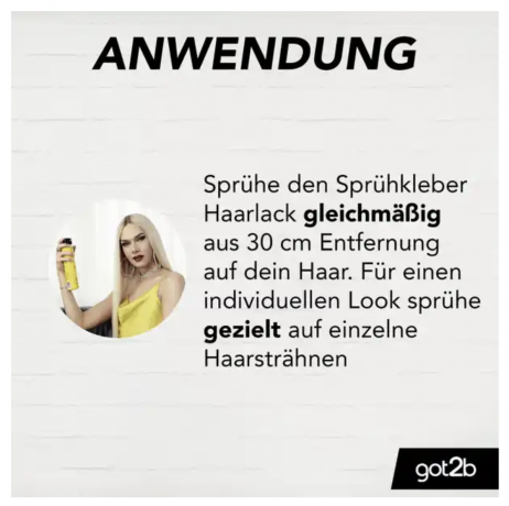 got2b Haarspray Sprühkleber Got2b 2stk x 300ml, Лак для волос ультрасильной фиксации, 2 шт х 300 мл, фиксация до 72 часов, без склеивания и пересушивания, стойкий эффект до следующего мытья