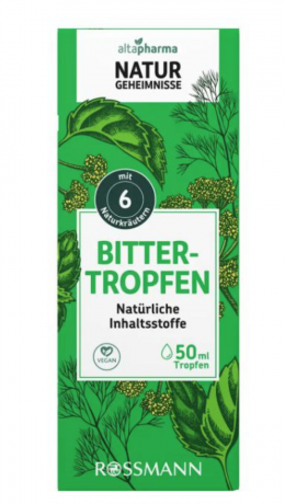 Altapharma Bitter Tropfen 50ml, "Горькие капли" - травяной элексир для нормализации работы жедудочно-кишечного тракта, 50мл