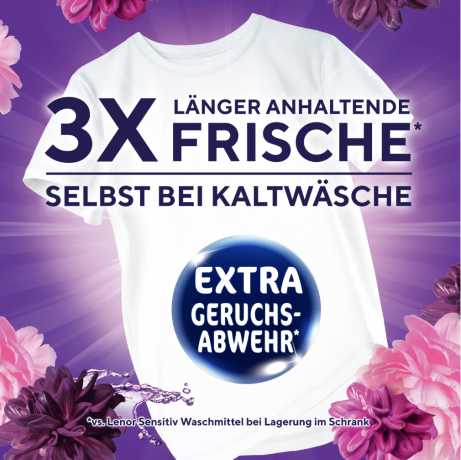 Lenor Color Flussigwaschmittel Amethyst Blutentraum 100WL, Гель для стирки цветного белья с ароматом Цветочная мечта, 100 загрузок (4500мл)