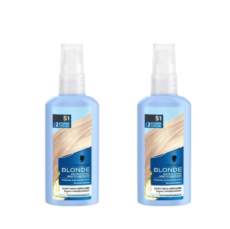 Schwarzkopf Blonde Aufhell-Spray S1, 125ml x 2st, Осветляющий спрей для волос с аргановым маслом для натурального блонда 125 мл x 2 шт