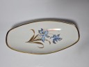 Alboth & Kaiser Овально блюдо "Синие цветы" с позолотой,  30см, Германия, 1960-70гг