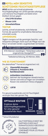NIVEA MEN Sensitive Schutzende Feuchtigkeitspflege LSF 30, 50 ml, Нивеа Мужской крем для лица защитный, SPF 30, для чувствительной кожи, увлажнение и UV-защита, 50 мл