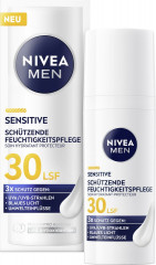 NIVEA MEN Sensitive Schutzende Feuchtigkeitspflege LSF 30, 50 ml, Нивеа Мужской крем для лица защитный, SPF 30, для чувствительной кожи, увлажнение и UV-защита, 50 мл