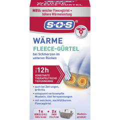 SOS Warme Fleece-Gurtel, 2 Stuck, SOS Согревающий флисовый пояс, многоразовый, с 2 согревающими подушечками, при болях в пояснице, 2 шт.