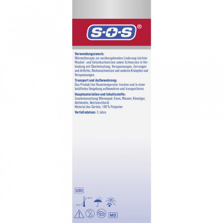 SOS Warme Fleece-Gurtel, 2 Stuck, SOS Согревающий флисовый пояс, многоразовый, с 2 согревающими подушечками, при болях в пояснице, 2 шт.